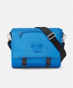 VERSACE LA MEDUSA NYLON MESSENGER BAG