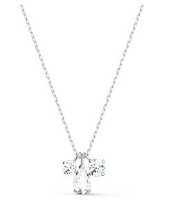 Attract Cluster Pendant, White, Rhodium plated