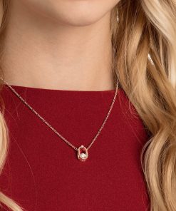 Alternative view of North Necklace, White, Rose-gold tone plated