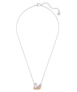 Alternative view of Swarovski Iconic Swan Pendant, Multi-colored, Rhodium plated