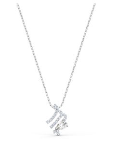 Zodiac II Pendant, Virgo, White, Mixed metal finish