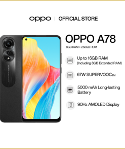 OPPO A78 Smartphone l 8GB RAM + 256GB ROM | 67W SUPERVOOC | 500mAh Long Lasting Battery