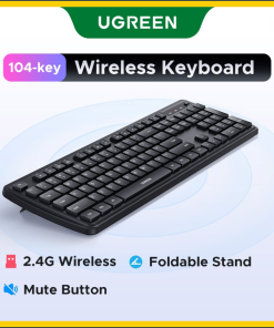 UGREEN 2.4G Wireless Slient Keyboard Ergonomic Design
