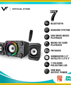 Vinnfier VF ECCO 7 BTU 2.1 Bluetooth Fungsi Karaoke Speaker Sambung PC USB Powered 50W Max USB FM Radio Micro SD