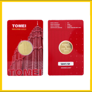 Tomei Exclusive KLCC Twin Towers Gold Bar 5 Grams Fine Gold 9999