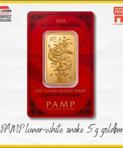 Youloong Suisse PAMP Lunar Collection-White Snake 2025 5g Goldbar 999.9