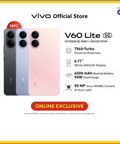 vivo V60 Lite 5G 16*GB+256GB 50MP ZEISS Super Telephoto Camera 7360-Turbo Powerful Dimensity AI Aura